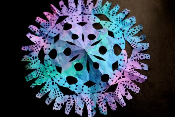 Coloured Doily Snowflake