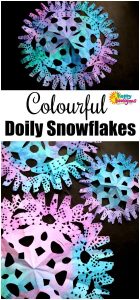 Colourful Paper Doily Snowflake Craft - Happy Hooligans