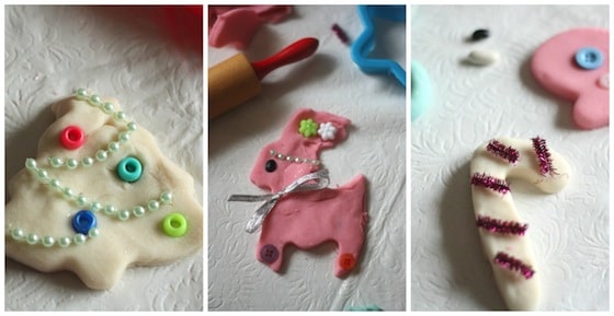 play dough Christmas cookie collage