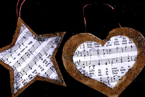 cookie cutter sheet music ornaments