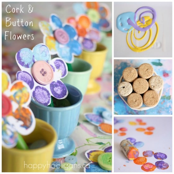 cork stamped flowers