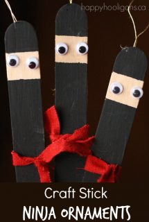 Craft Stick Ninja Ornaments