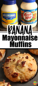 Banana Mayonnaise Muffins muffin/mayo collage