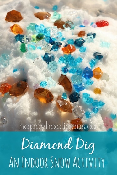 diamond dig - a snowy sensory bin by happy hooligans