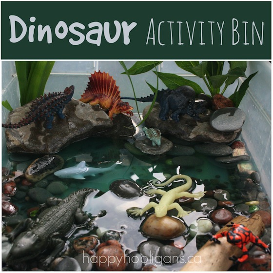 Dinosaur Activity Bin for toddlers and preschoolers