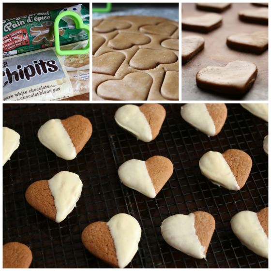 White Chocolate Dipped Gingerbread Cookies - easiest cookie recipe ever - Happy Hooligans 