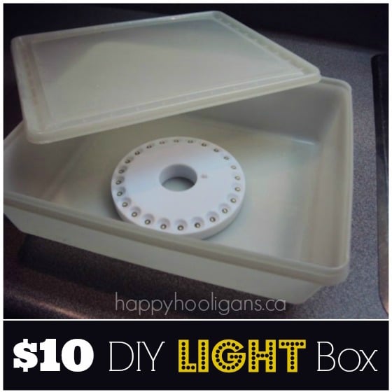 homemade light box for toddlers and preschoolers