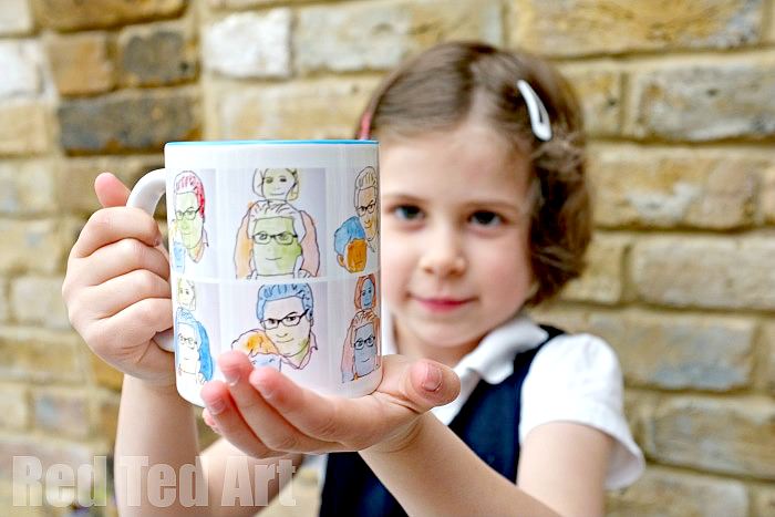 Pop art mug kids can make for dad