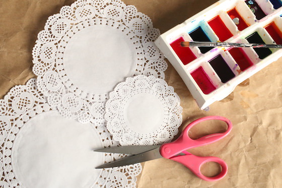 doilies scissors watercolours