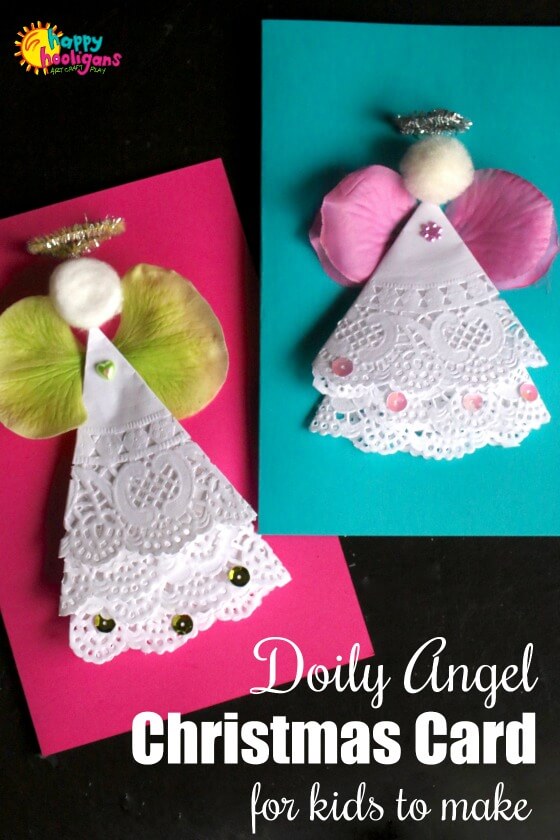 Doily Angel Christmas Card Craft for Kids