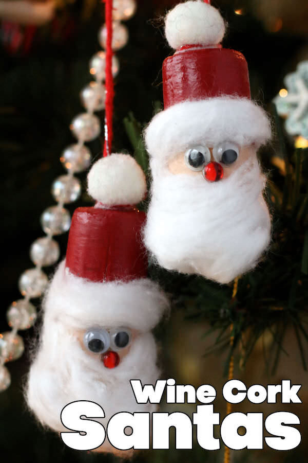 double wine cork santa ornament 