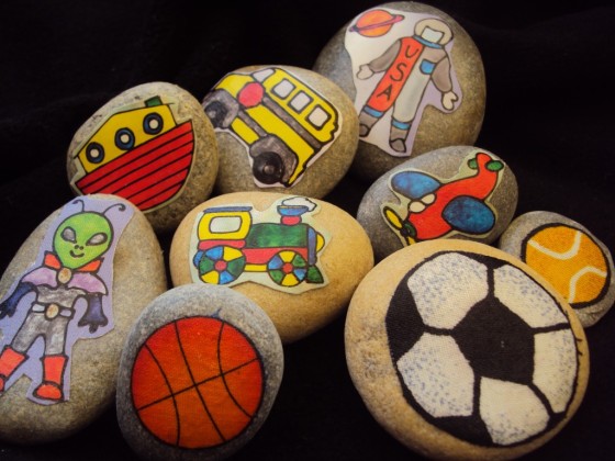 Story Stones with sports and vehicles