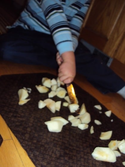 preschooler practicing cutting skills