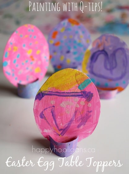 Easter Egg table toppers - painted with q-tips