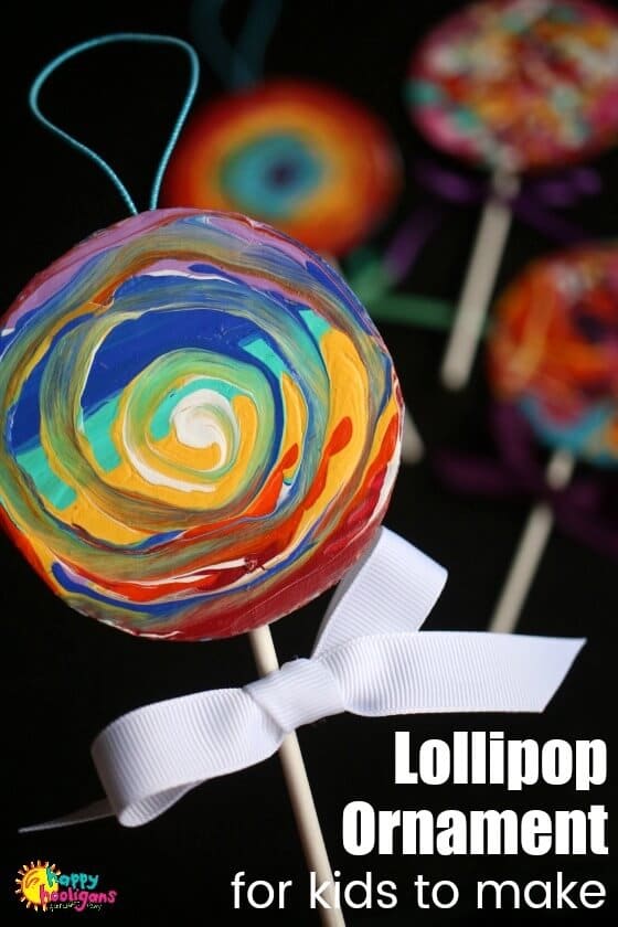 Easy Lollipop Ornament for Kids - feature photo