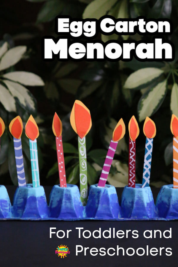 Egg Carton Menorah Craft for Toddlers and Preschoolers