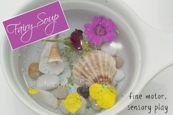 fairy soup - fine motor, sensory play in the garden (happyhooligans