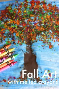 Fall Art with Melted Crayons - Happy Hooligans