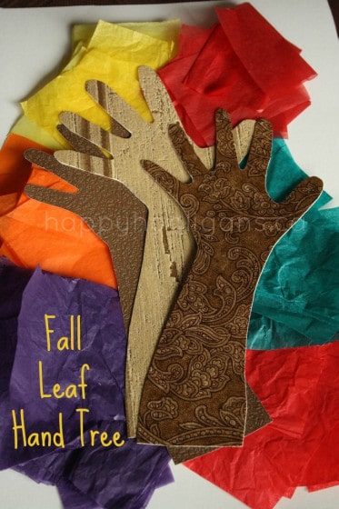 fall leaf hand tree