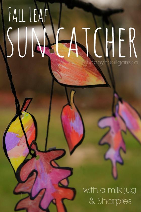 Fall Leaf Sun Catcher Craft for Kids - Happy Hooligans