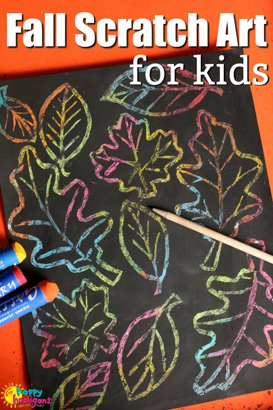 Fall Leaf Scratch Art for Kids - Happy Hooligans