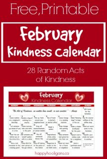 February Random Acts of Kindness Calendar - Happy Hooligans