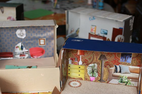 finished shoebox dollhouses