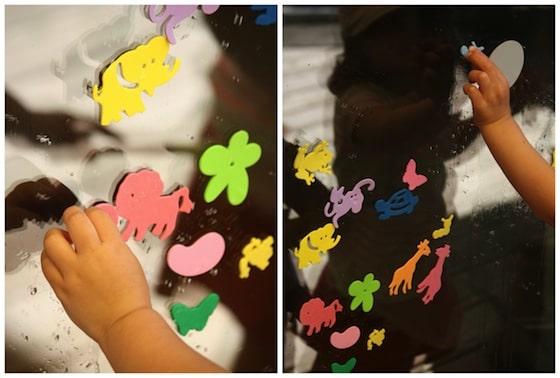 painting with water on glass doors