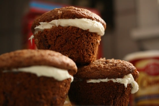 french vanilla brownie cupcakes stacked