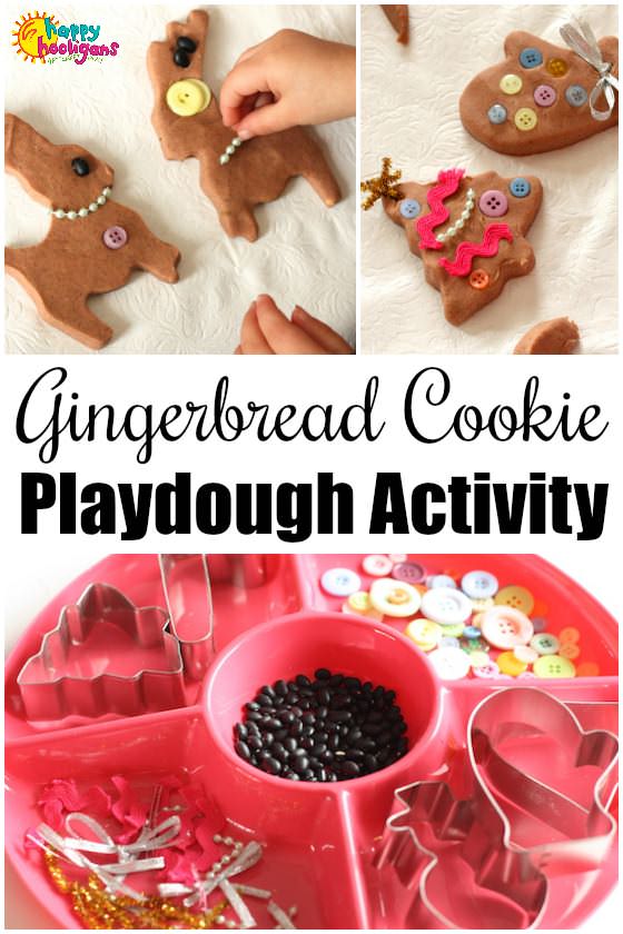 Gingerbread Play Dough Cookie Decorating Activity - Happy Hooligans 