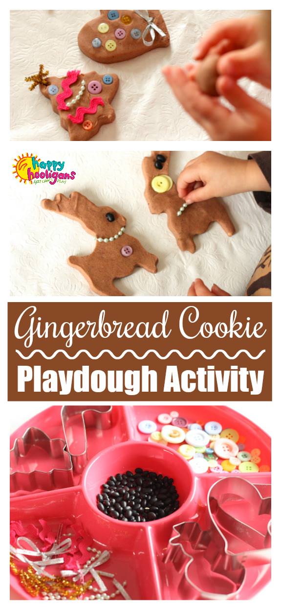 Gingerbread Playdough Activity for Kids