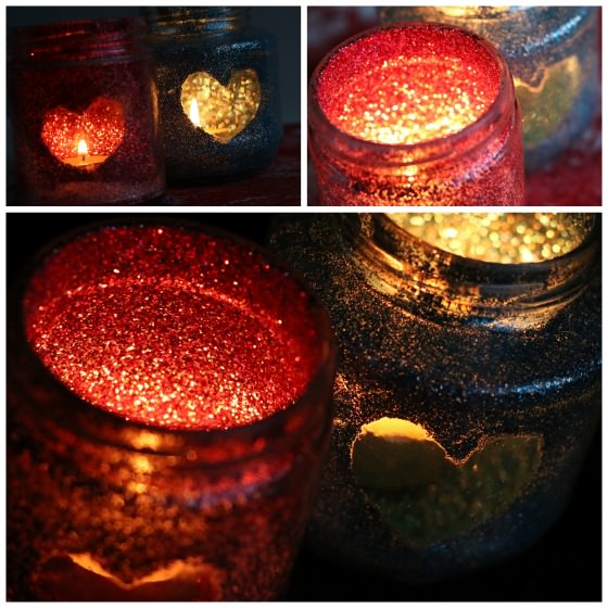 Glitter Jar Tea Light Holders