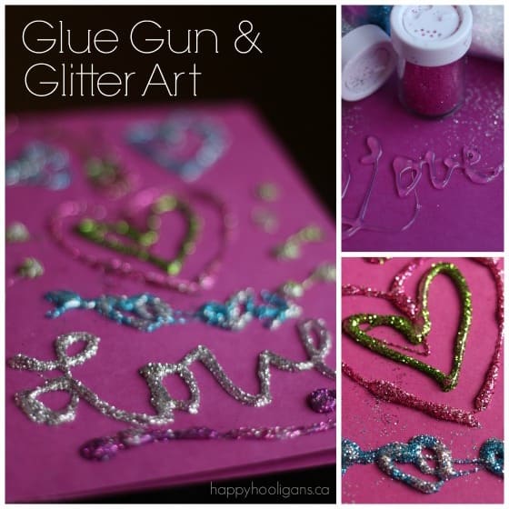 Glue Gun and Glitter Art - Happy Hooligans