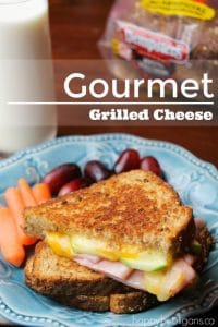 Gourmet Grilled Cheese Sandwich with Ham and Apple