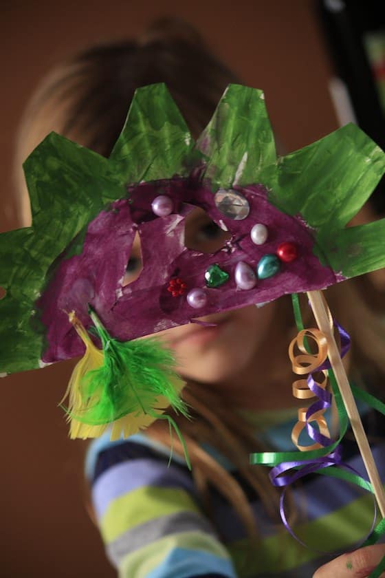 Green and Purple Masquerade Mask for Fat Tuesday