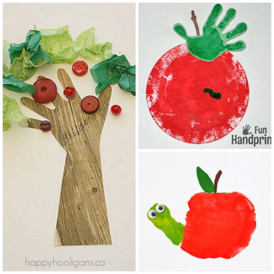 handprint apple crafts