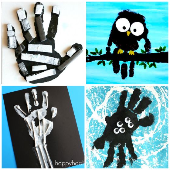 handprint art for Halloween