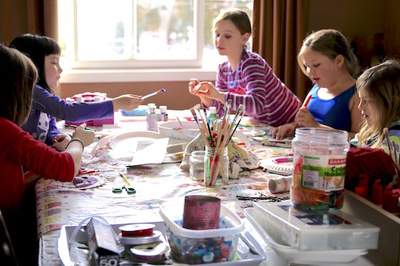 Happy Hooligans Daycare Kids at the craft table