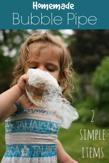 Homemade Bubble Pipe with a straw and coffee filter