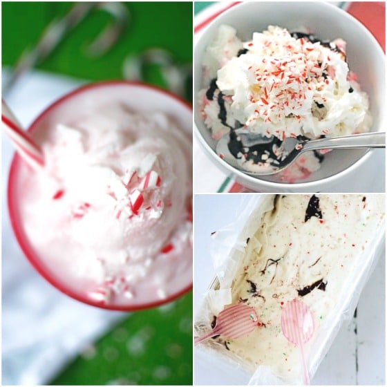 homemade candy cane ice cream treats