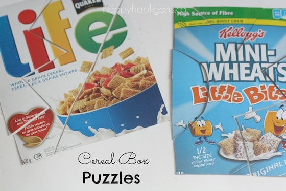 homemade cereal box puzzles