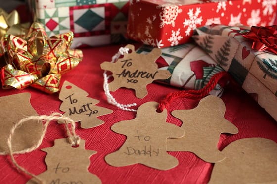 homemade gift tags from cereal box