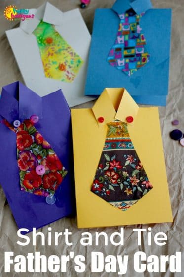 Homemade Shirt and Tie cards for Father's Day