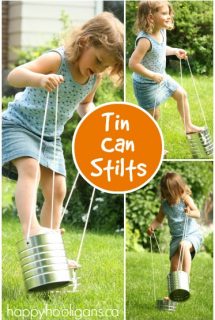 homemade tin can stilts