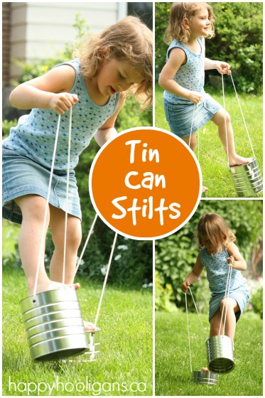 homemade tin can stilts