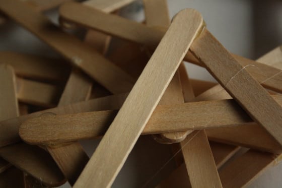 unpainted popsicle sticks glued into stars