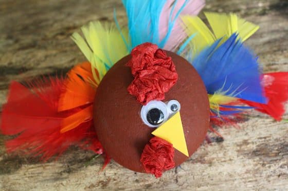 painted rock turkey craft 