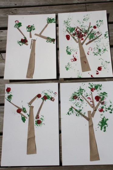 4 apple tree crafts made by toddlers