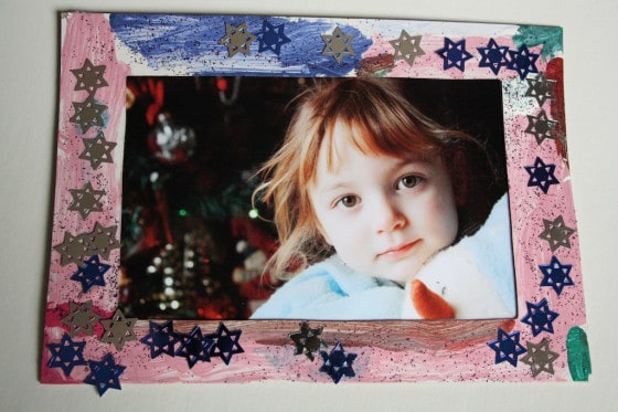 photo of little girl in homemade picture frame