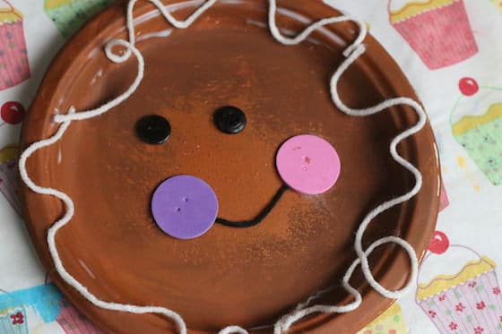 paper plate gingerbread man craft for toddlers and preschoolers